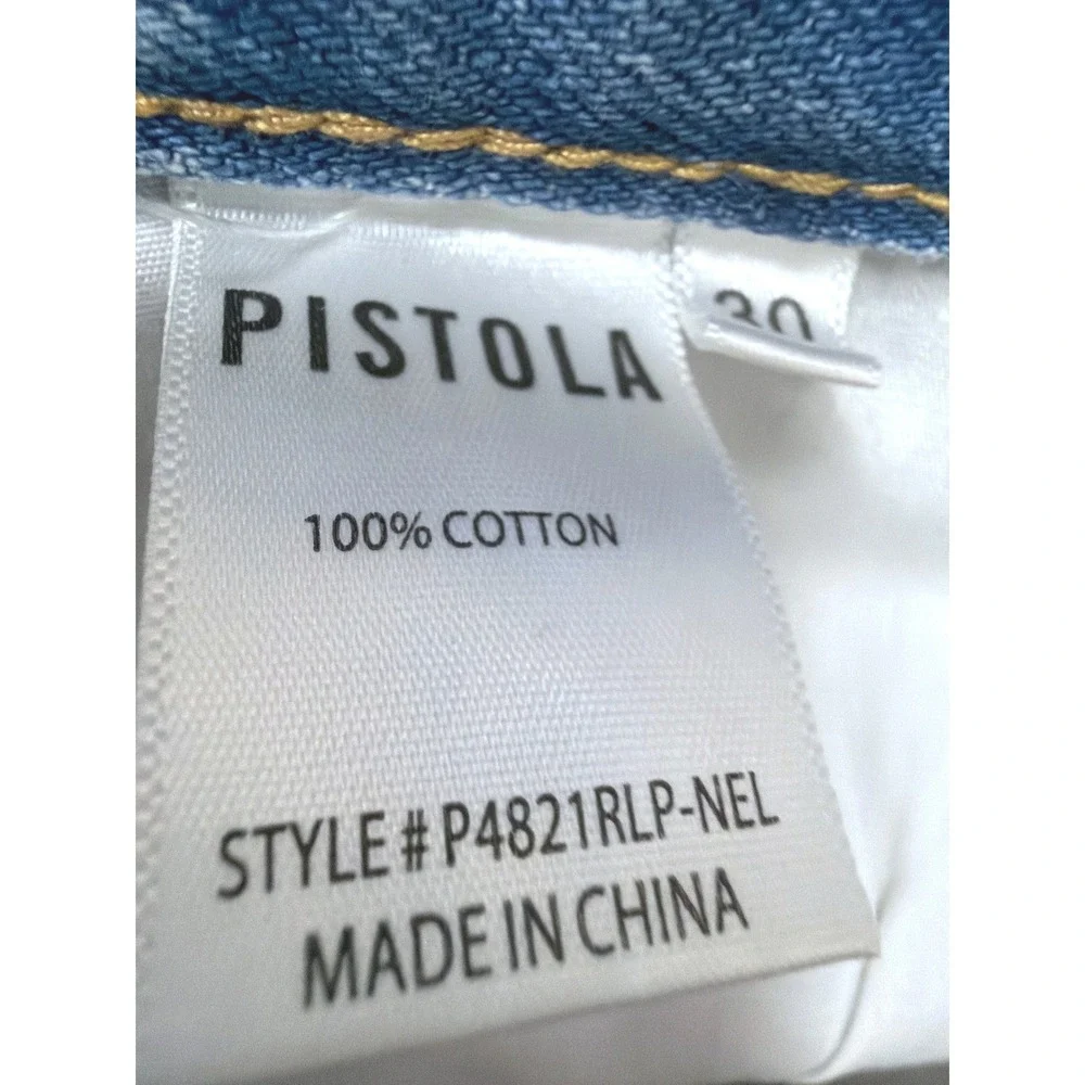 NWT Pistola‎ Distressed Denim Shorts Light Wash Frayed RW Hem 30 Festival Beachy
